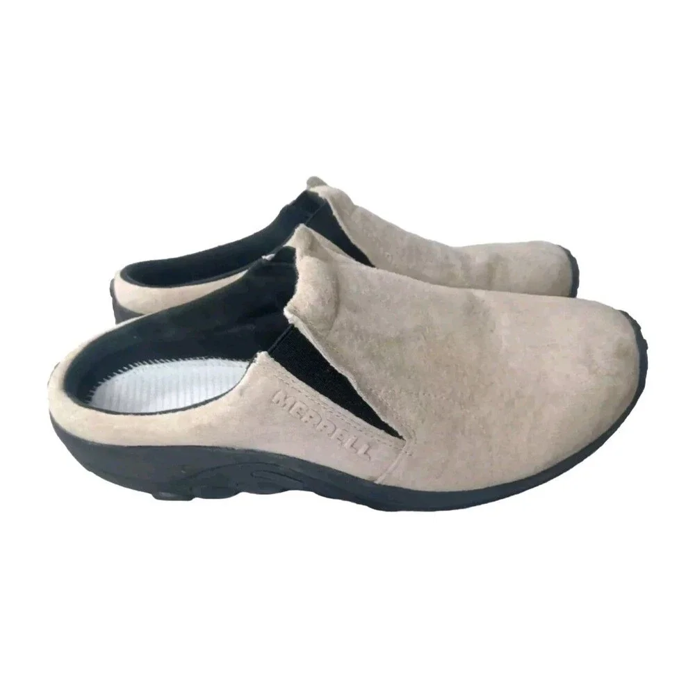 Merrell Men's Jungle Slide Mule Shoes Size 9.5 Beige Suede Retail $95.00 - Picture 1 of 8